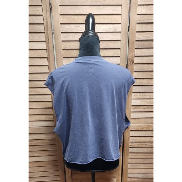 American Eagle Cropped Oversized Rolling Stone Graphic Shirt Altered Top Medium - Picture 5 of 6